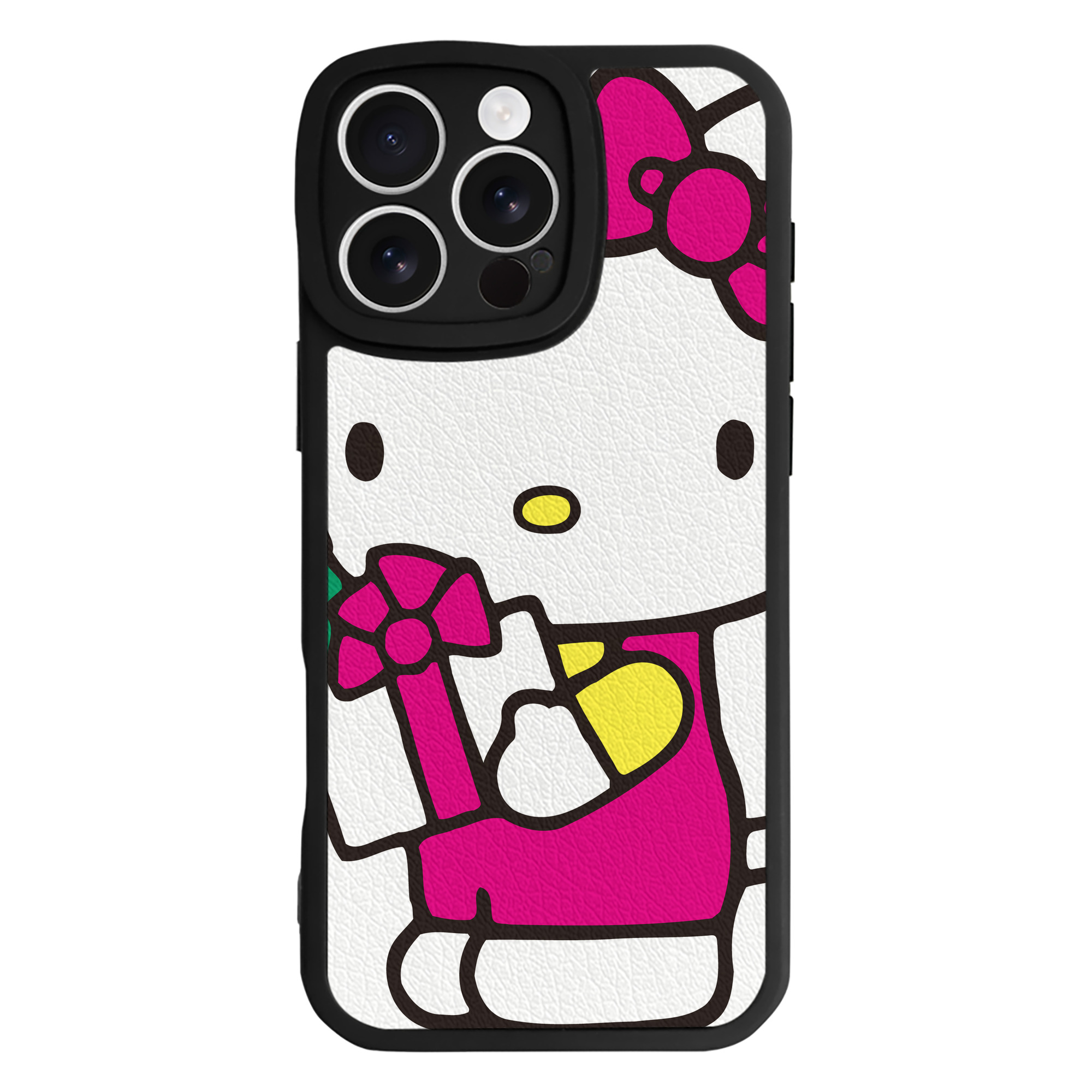 （画像用） Hello Kitty ハローキティ 【iPhone 16シリーズ対応】シリコンスマホケース（レザー調） 材質：シリコン
